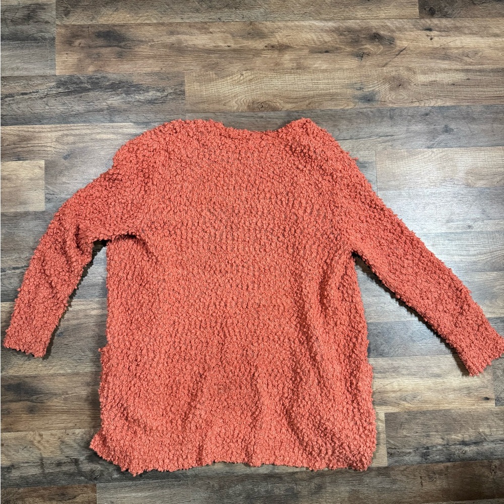 June & Hudson Cozy Textured Coral Sweater - Picture 3 of 3
